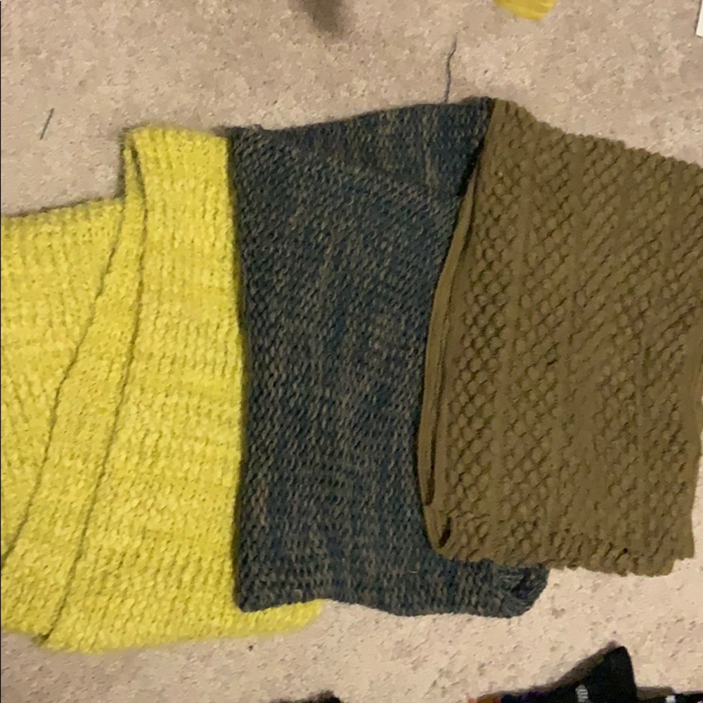 Three infinity scarves